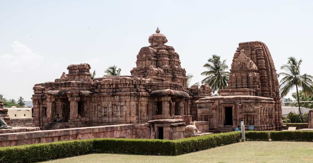 Explore the ancient sandstone temple complex in Pattadakal, Karnataka, India.